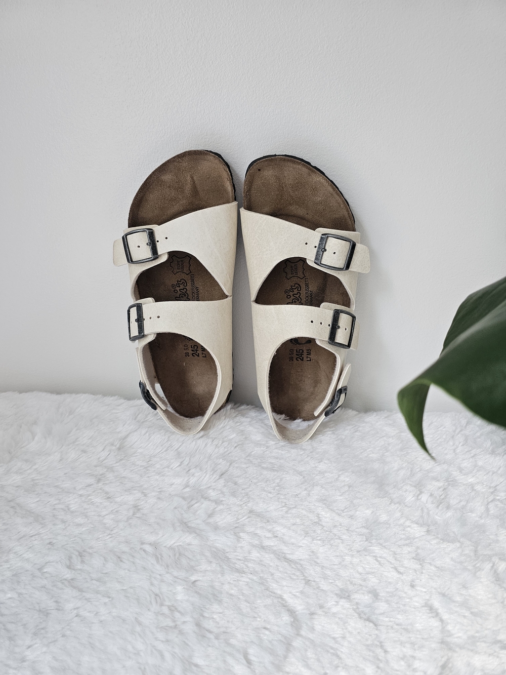 Birkis by Birkenstocks Molted Ivory Slingback Sandal